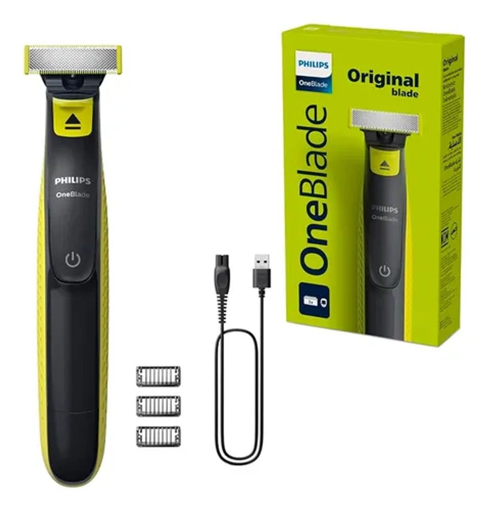 Aparador de Pelos Philips OneBlade, 3 pentes, á prova d'água