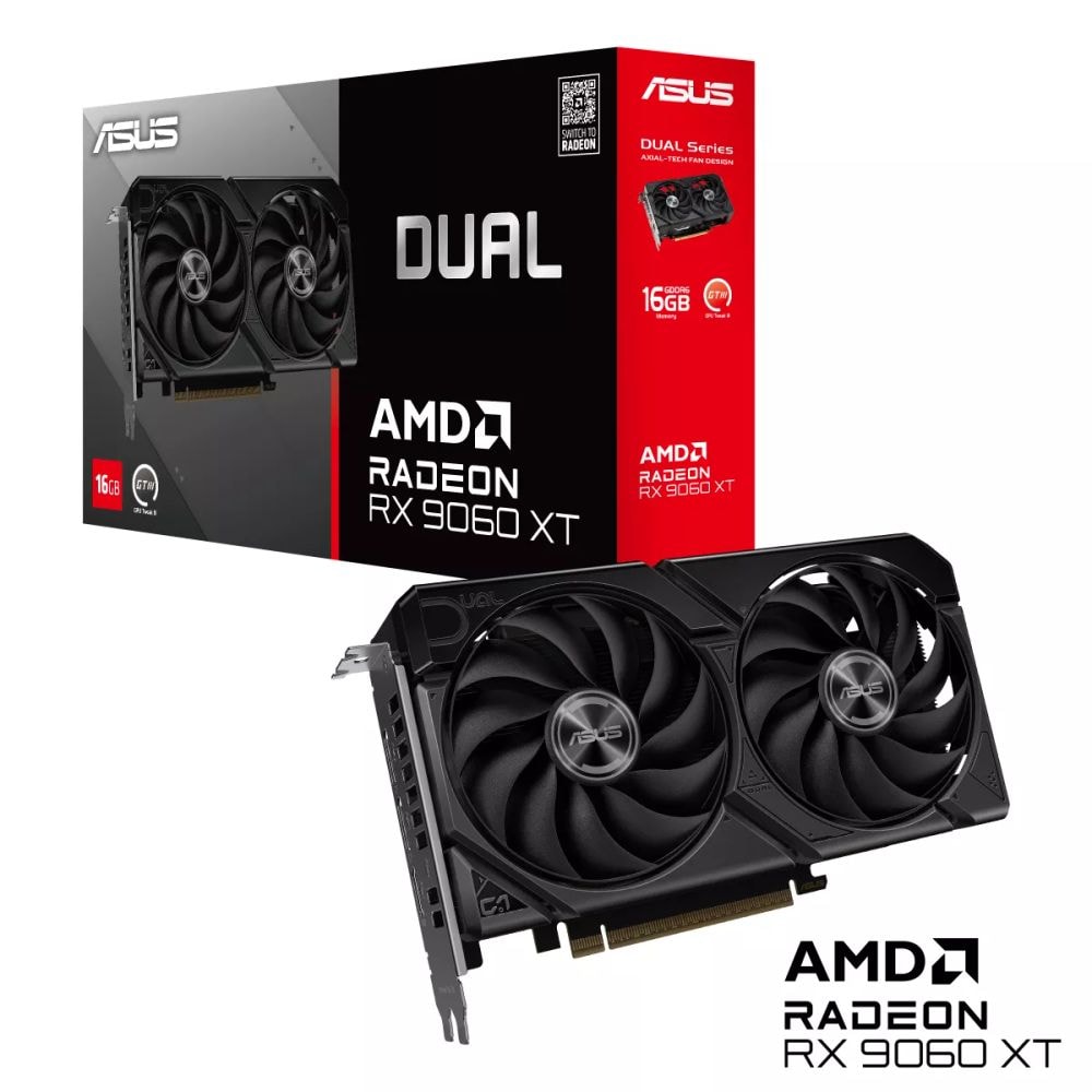 Placa de vídeo AMD Radeon ASUS RX9060XT Dual Series 16GB GDDR6