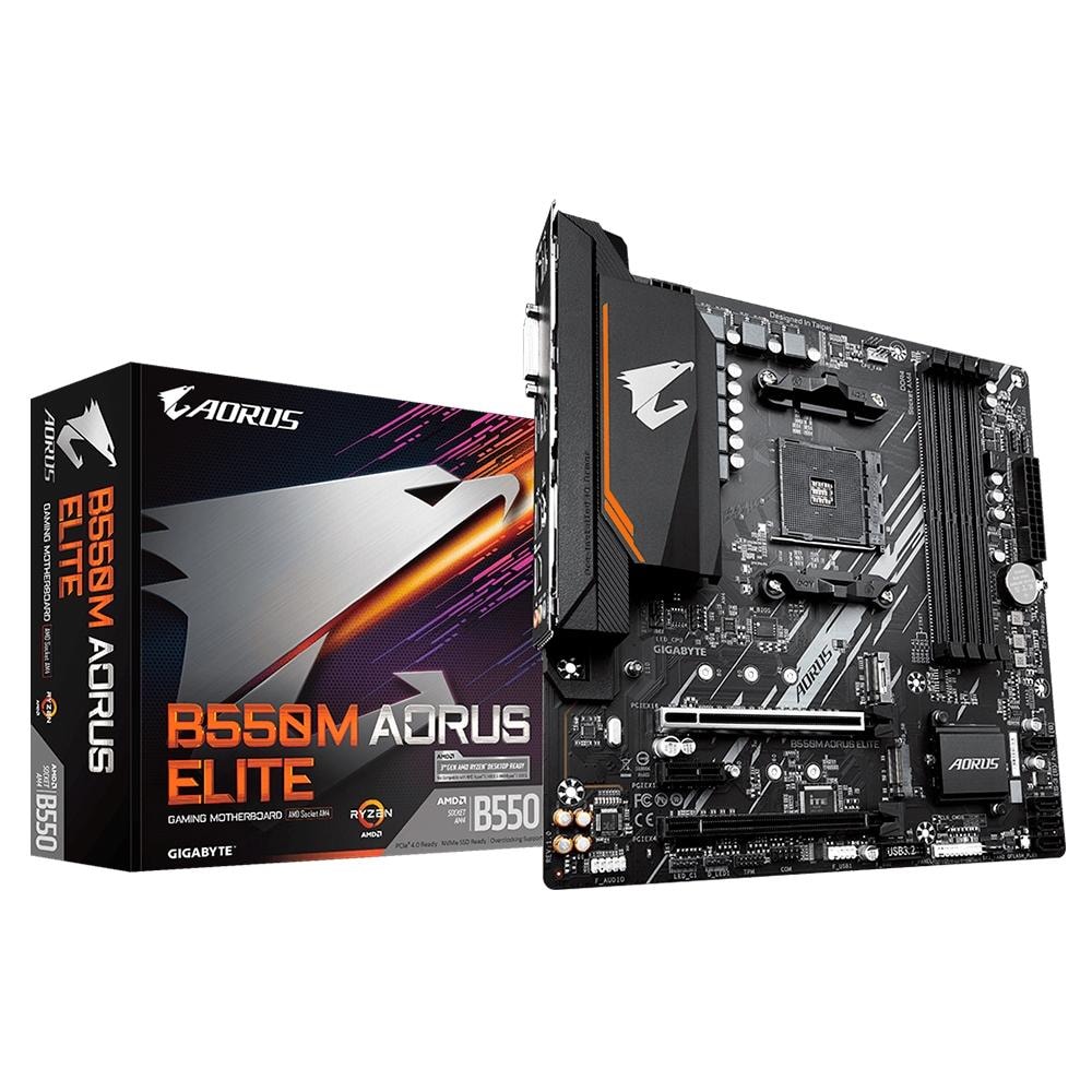 b550m aorus elite ジャンク Placa-Mãe Gigabyte B550M Aorus Elite Rev. 1.3, AMD AM4, Micro ATX